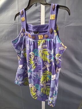 Bay Studio Purple Floral Embellished Tank